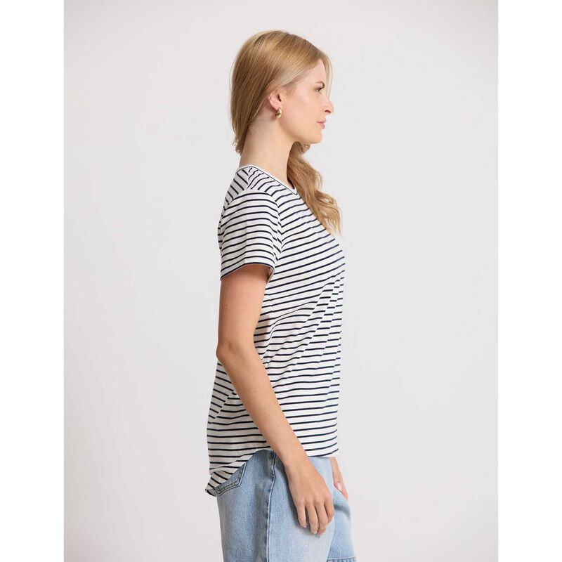 Stella + Gemma Classic Stripe Tee White With Navy Stripe image number 3